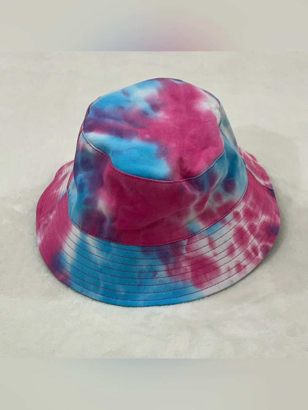 Shrumfuzed Tie Dye Embroidered Logo Reversible Green All Over Print Bucket Hat